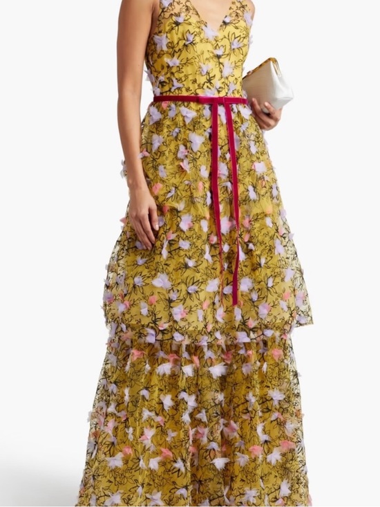 Marchesa Notte Dresses & Skirts - MARCHESA NOTTE 3-Tiered Embroidered Tulle Gown